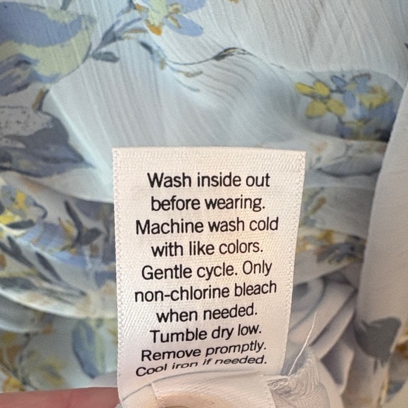 LC Lauren Conrad Blue & Yellow Floral Ruffled Maxi Dress Size 1X - Picture 13 of 14